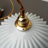 Vintage white opaline pendant light