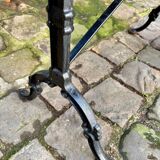 Grey marble bistro table with black cast iron ☐ 110 x 60 cm