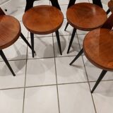 Suite of 6 chairs of Bistrot Baumann mismatched Mondor,Dove,Minuet