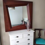 Vintage mirror in exotic wood 100cm X 100cm