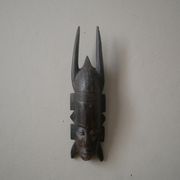 Carved wooden mask, vintage tribal decoration object, African art