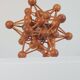 Vintage wooden atomic model, structural, Danish Scandinavian style, mid-century.