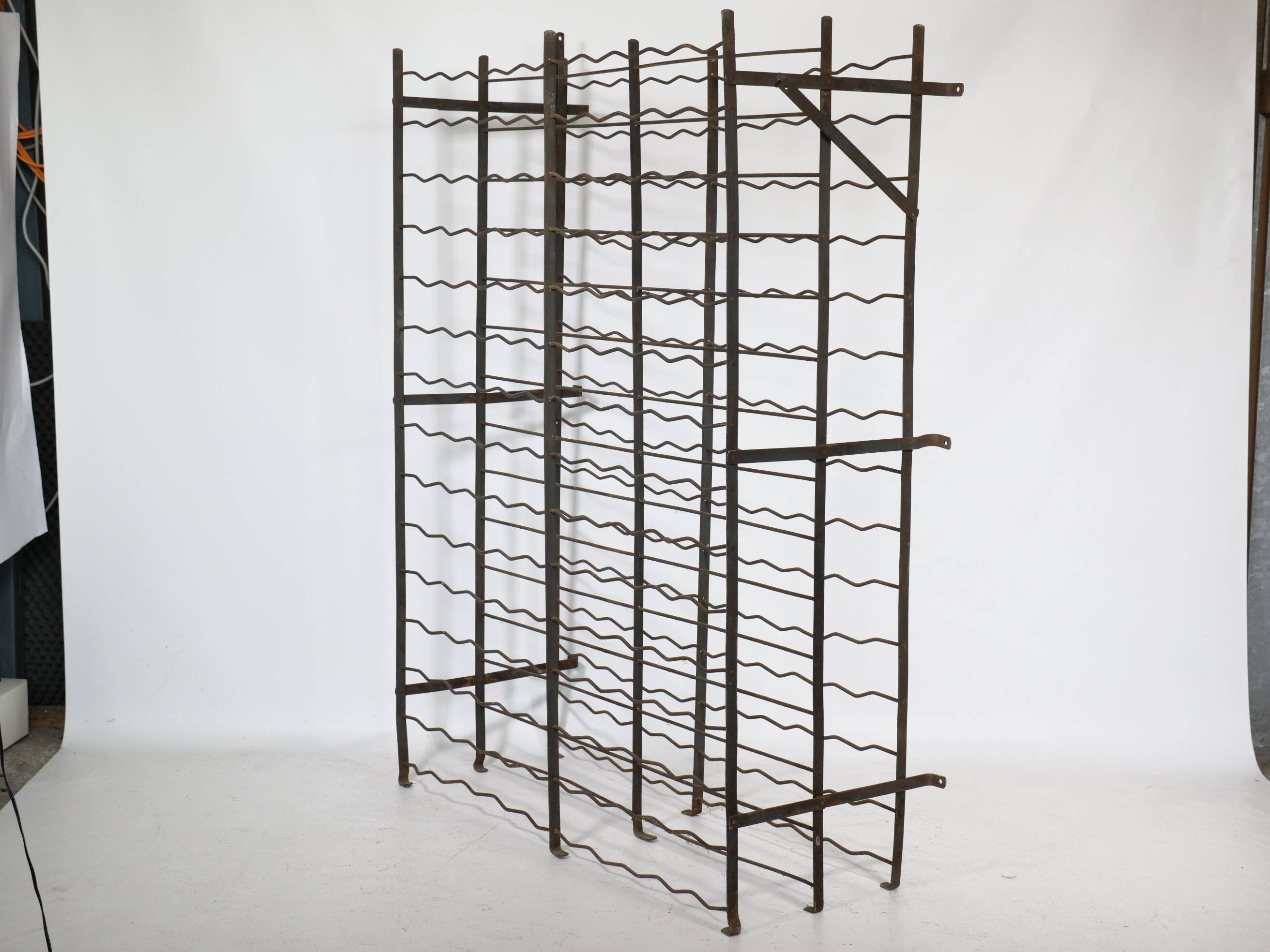 Grand casier à vin vintage en métal, 1960s