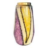 vase west germany violet jaune et doré / vase made in germany