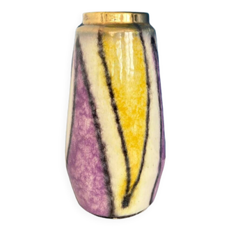 vase west germany violet jaune et doré / vase made in germany