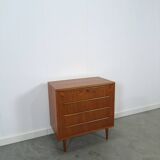 Teak Deense ladekast met 4 lades vintage