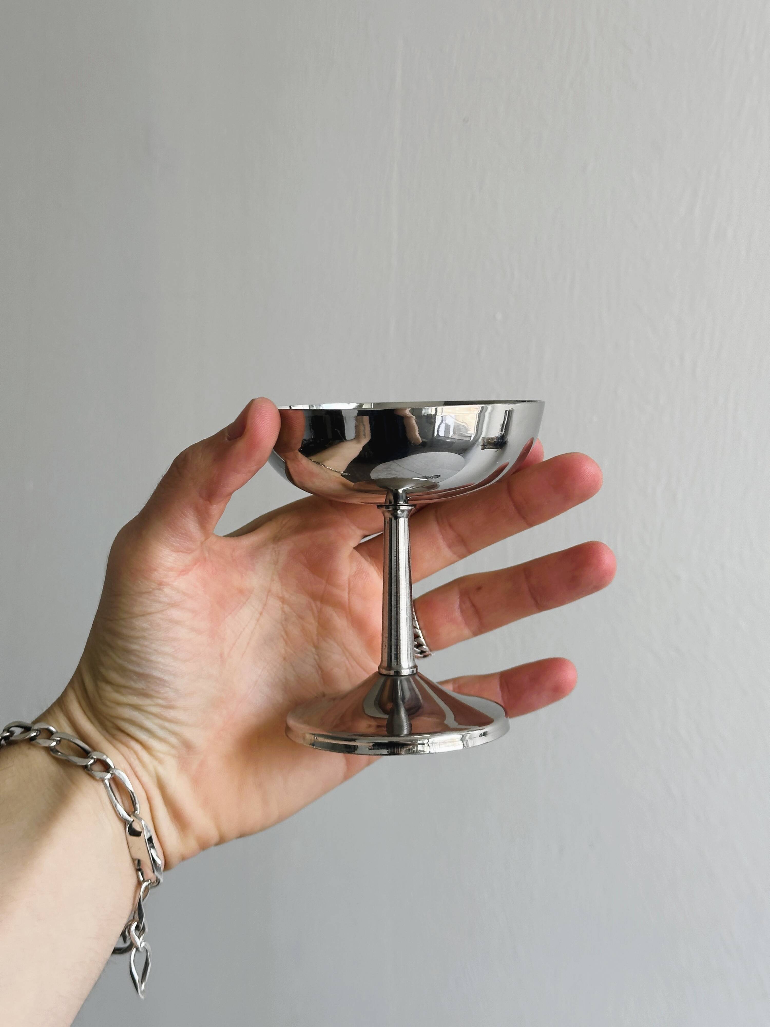 6 stainless steel footed bowls, Letang Remy style