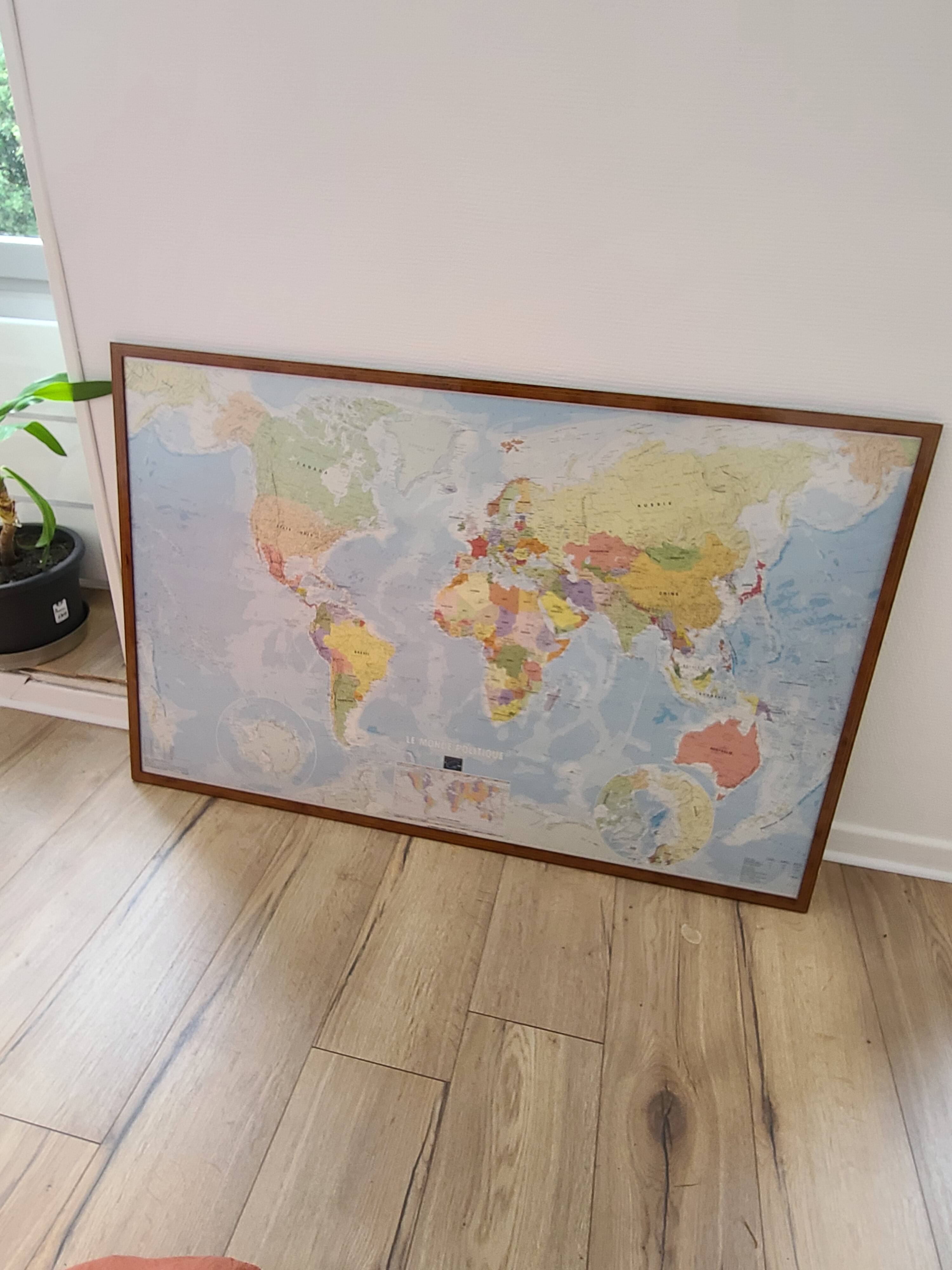 Decorative Framed World Map