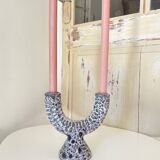 Candelabra candlestick candlestick 2 candles in fat lava style ceramic