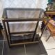 Vintage smoked glass console design