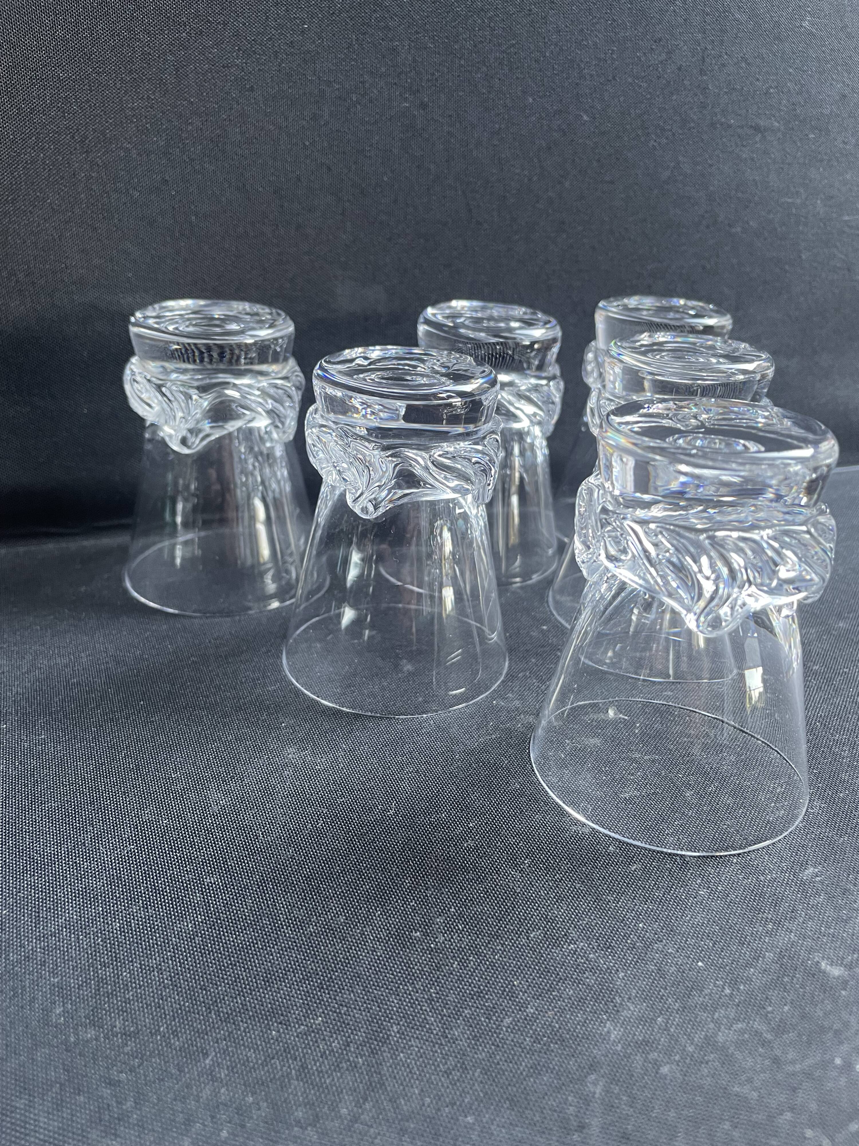 6 Daum Sorcy signed wine glasses