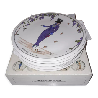 6 dessert plates Villeroy and Boch design 1900