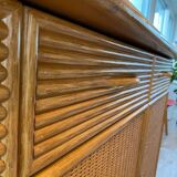 Enfilade en frêne et rotin
