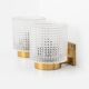 Carl Fagerlund for Orrefors Pair of wall lights in brass and glass Sweden 1960