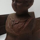 Pair of cast iron fireplace chenets "children"