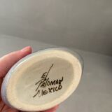 Mexican handcrafted ceramic vase signed bird flower