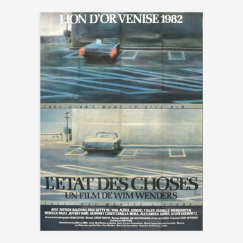 Affiche originale du film L'état des choses de Wim Wenders conçue par Guy Pelleart