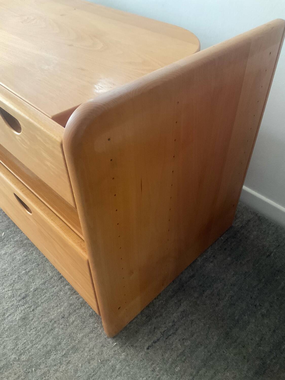 Danish TV cabinet in solid beech from the 70s-80s