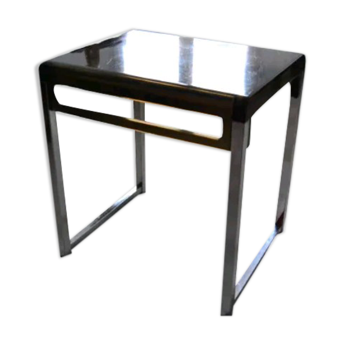 Side table smoked plexi vintage chrome