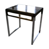 Table d'appoint plexi fumé chrome vintage