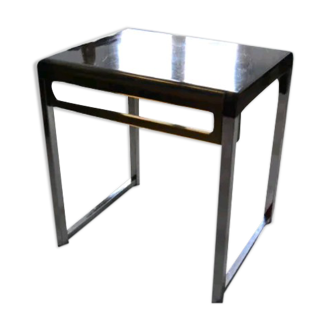 Side table smoked plexi vintage chrome