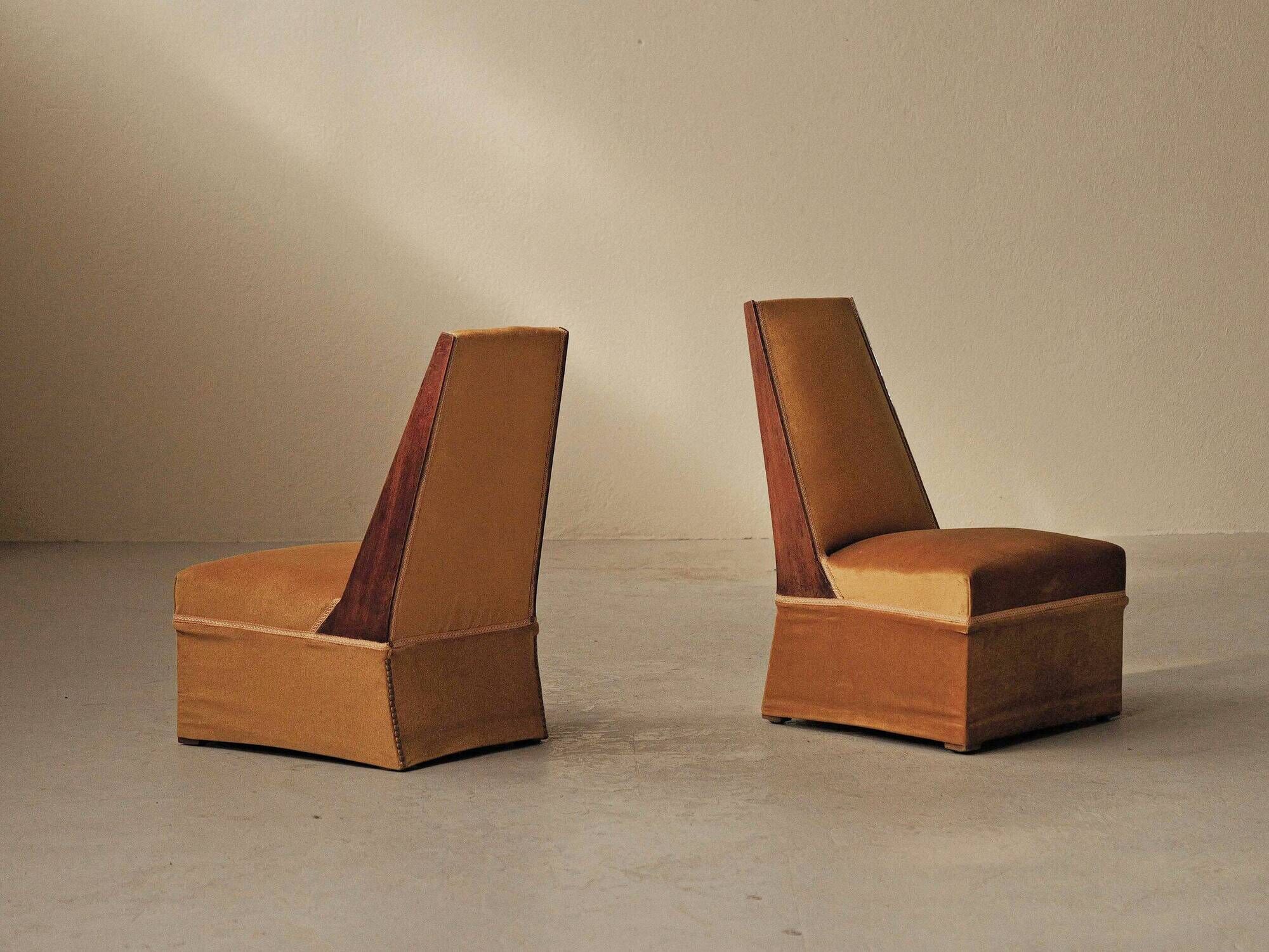 Paire de chauffeuses Art Déco, vers 1930