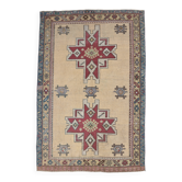 Light Yellow Red Modern Oushak Rug, 140x211Cm