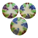 3 plates Sarreguemines in slip