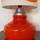 Orange opaline serpentine table lamp and vintage fabric