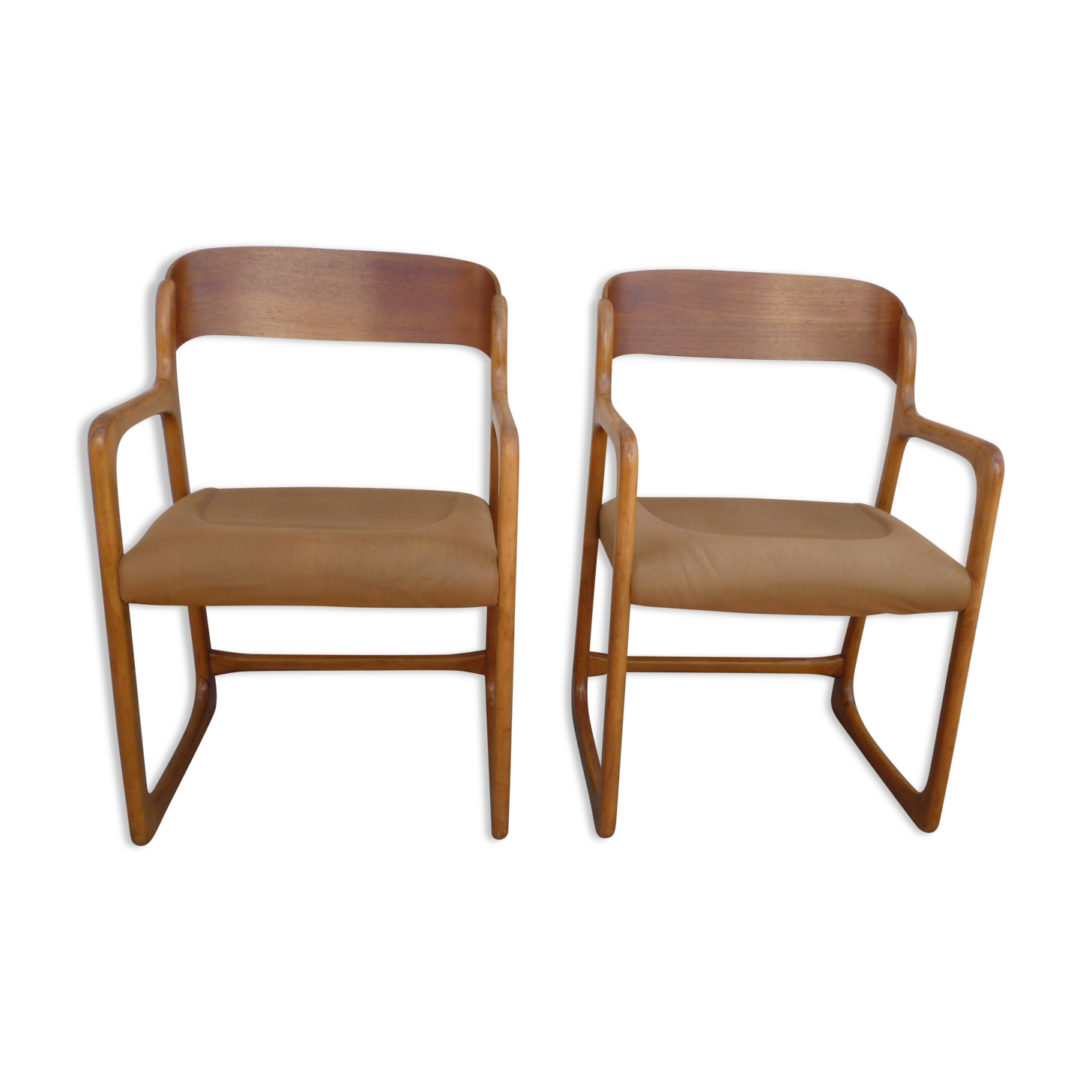 Pair of Baumann armchairs model sled