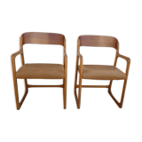 Pair of Baumann armchairs model sled