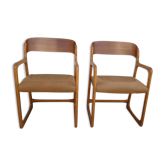 Pair of Baumann armchairs model sled