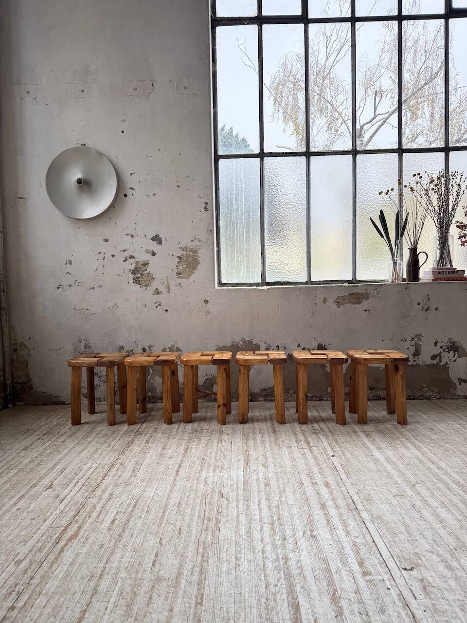 Set of 6 Olof Ottelin stools, Finland 1950.