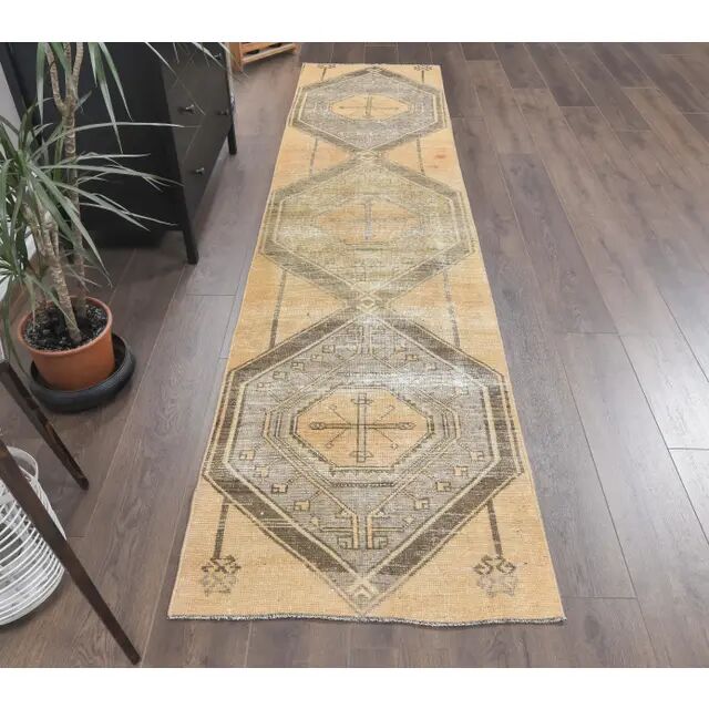 1970s Turkish Oushak Wool Runner Rug 78x319