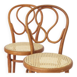 Pair Thonet Cafe-Chairs approx. 1880s - Bentwood, Cane seat weaving