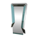 Postmodern geometric mirror with blue & dark gray smoked glass, 1980s