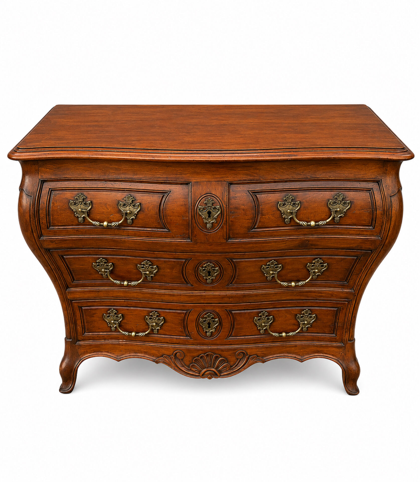 Bordeaux Louis XV Tomb Commode Solid Mahogany and Bronze 18th Century