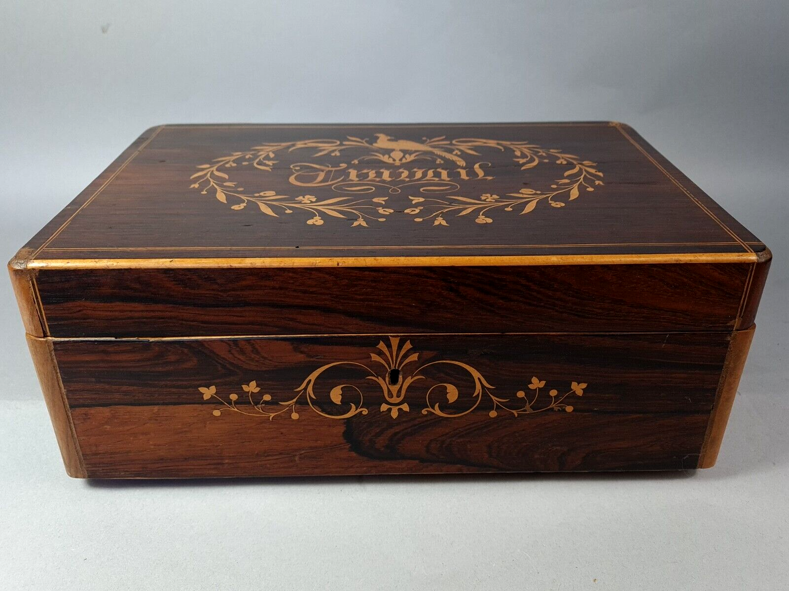 Old book box or mail inlaid decoration "work" sb