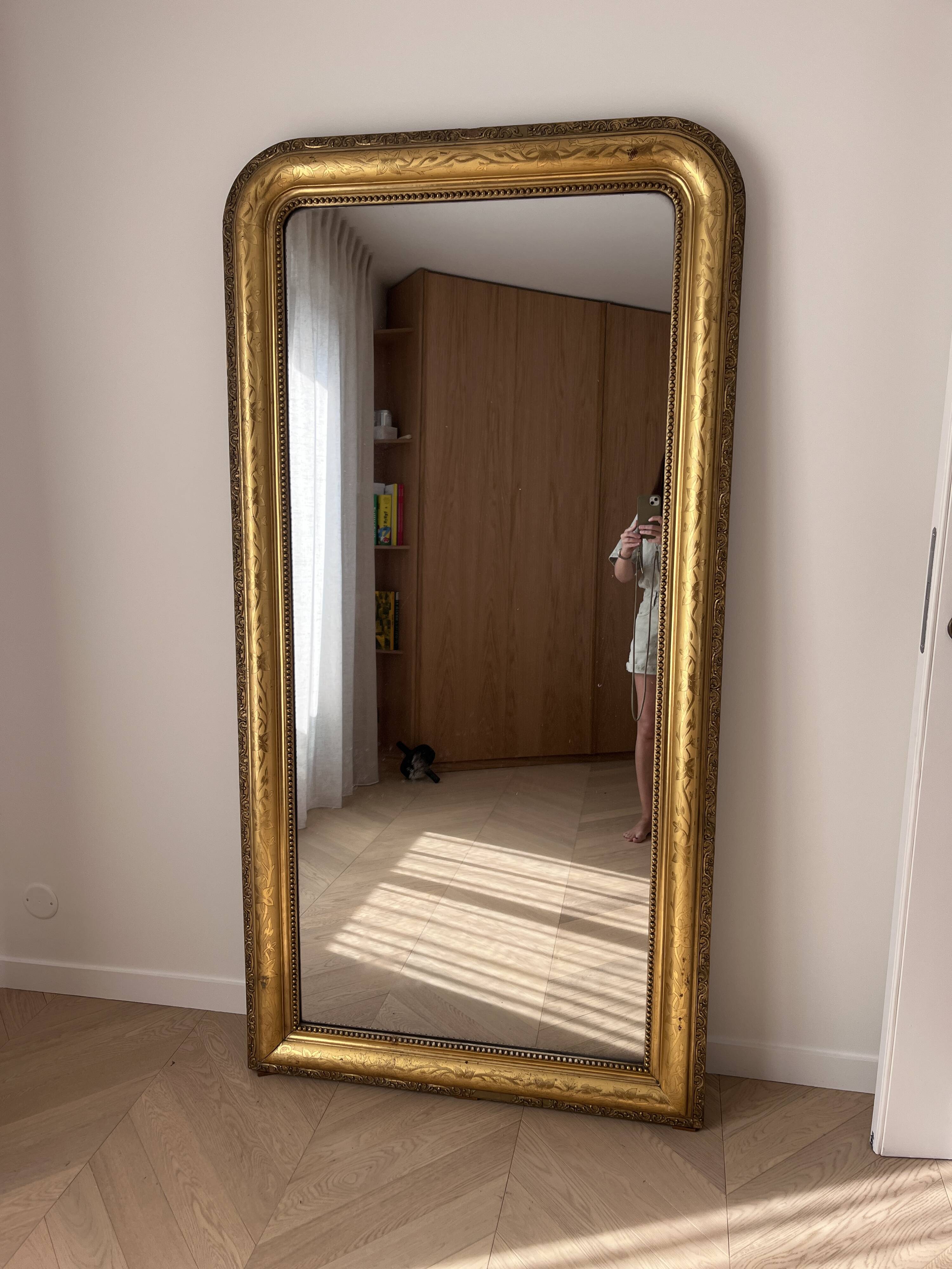 Large gold mirror in Louis-Philippe style – 87 x 172 cm