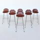 Charlotte Perriand bar stools in leather Les Arcs Ski Resort France 1960