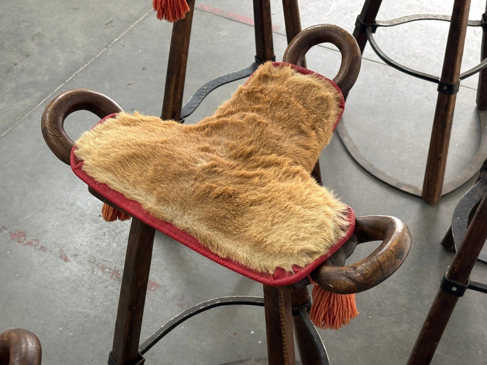 Vintage Brutalist Marbella stool by Sergio Rodrigues, 1970s