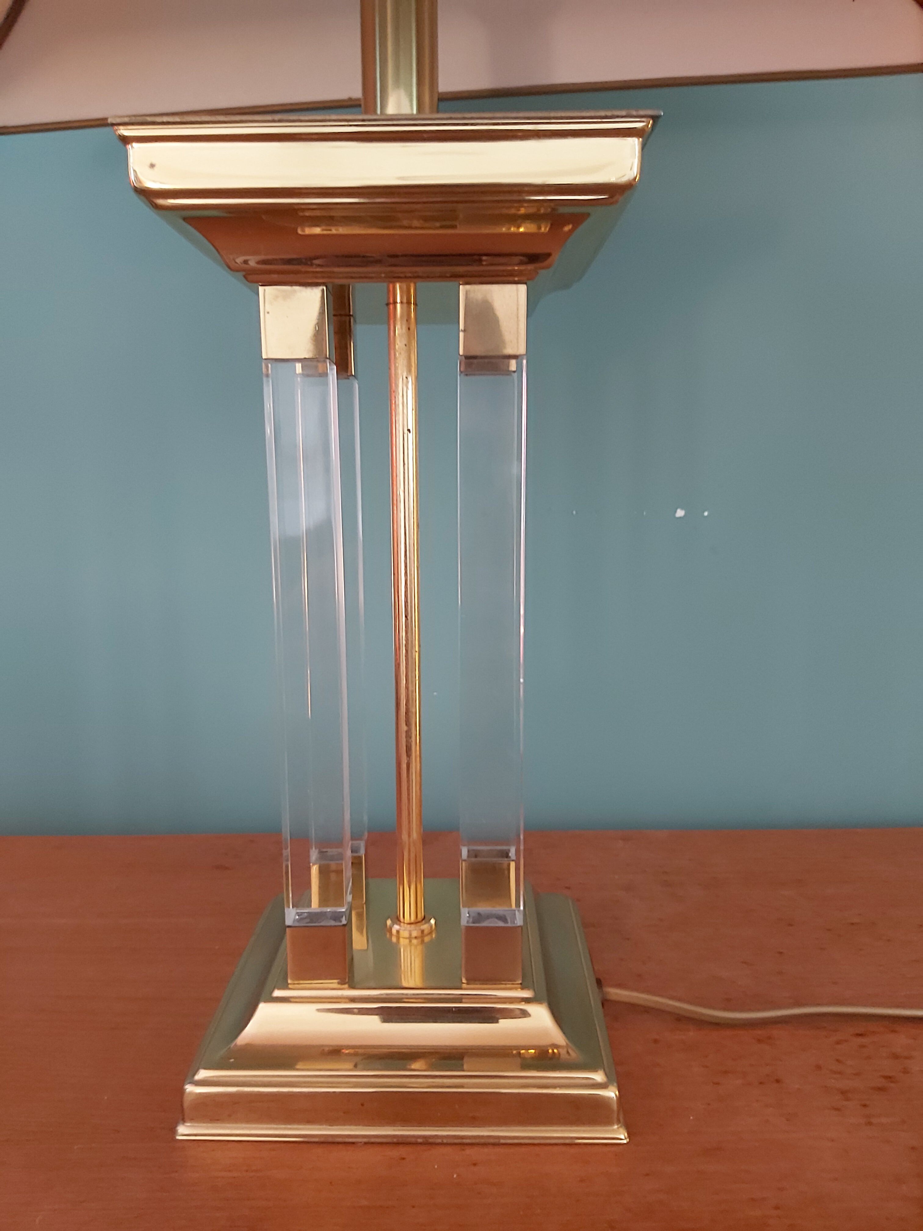 Lamp Le Dauphin in Plexiglas and brass from the 70