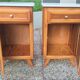 Pair of oak bedside tables, a. 1950; compass base, vintage retro design