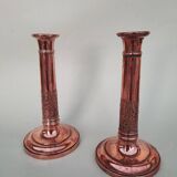 Pair of copper candlesticks
