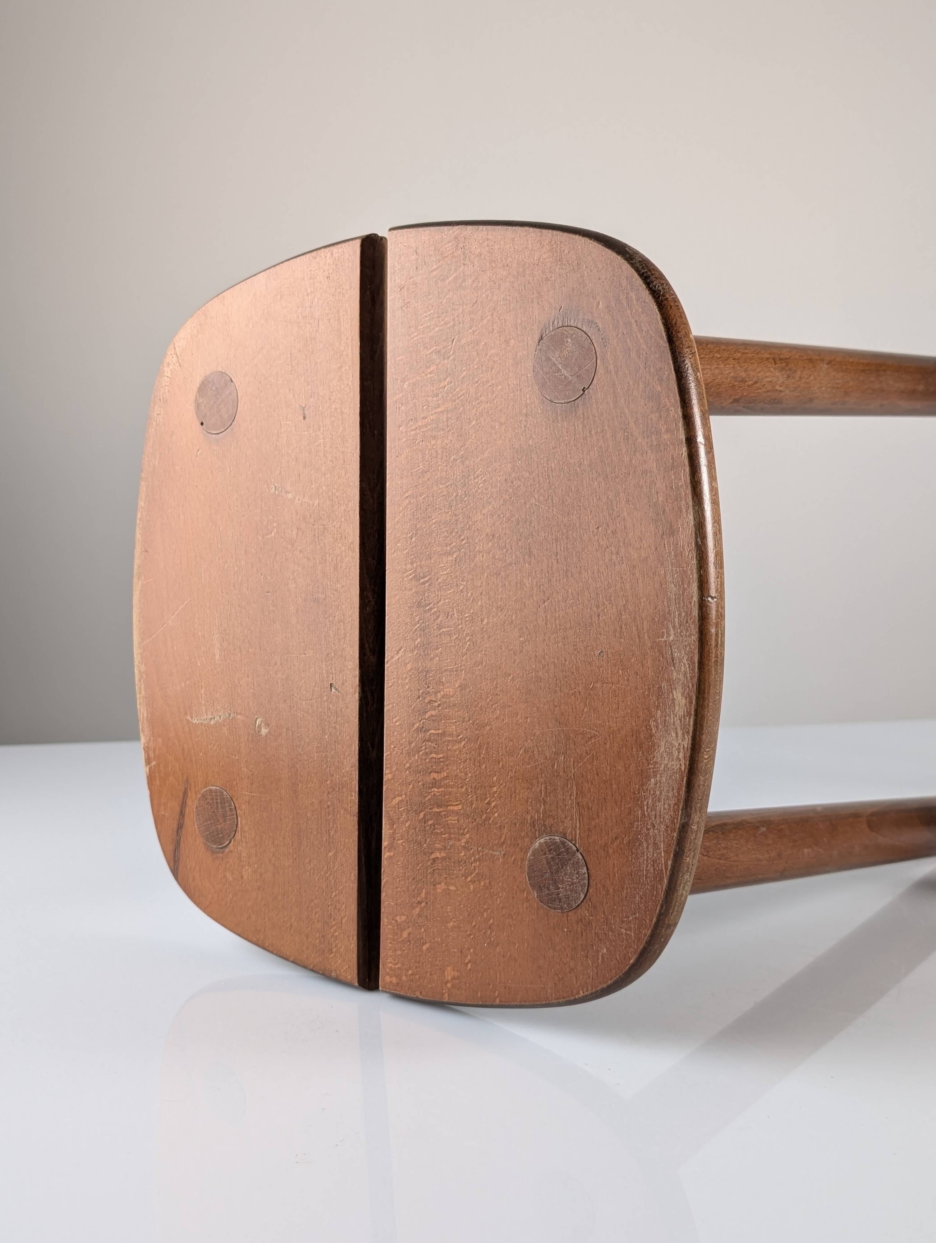 Pair of wooden stools by Pierre Gautier Delaye, France, 1960s