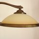 French Mid Century Bronze Billiard Light 2 Cream Amber Round Glass Shades 3921