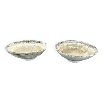 Pair of planter bowls Willy Guhl 1960 Fibrocement
