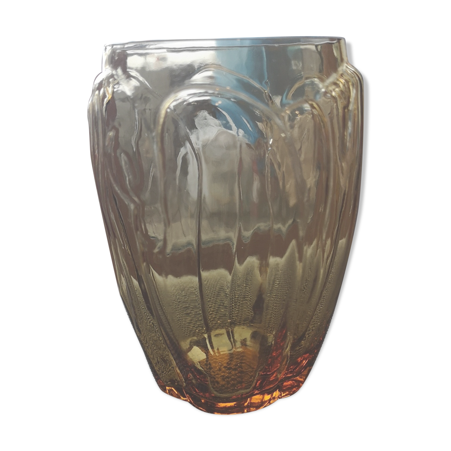 Small amber Art Deco vase