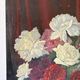 Bouquet of roses, burgundy background, oil on panel 1951