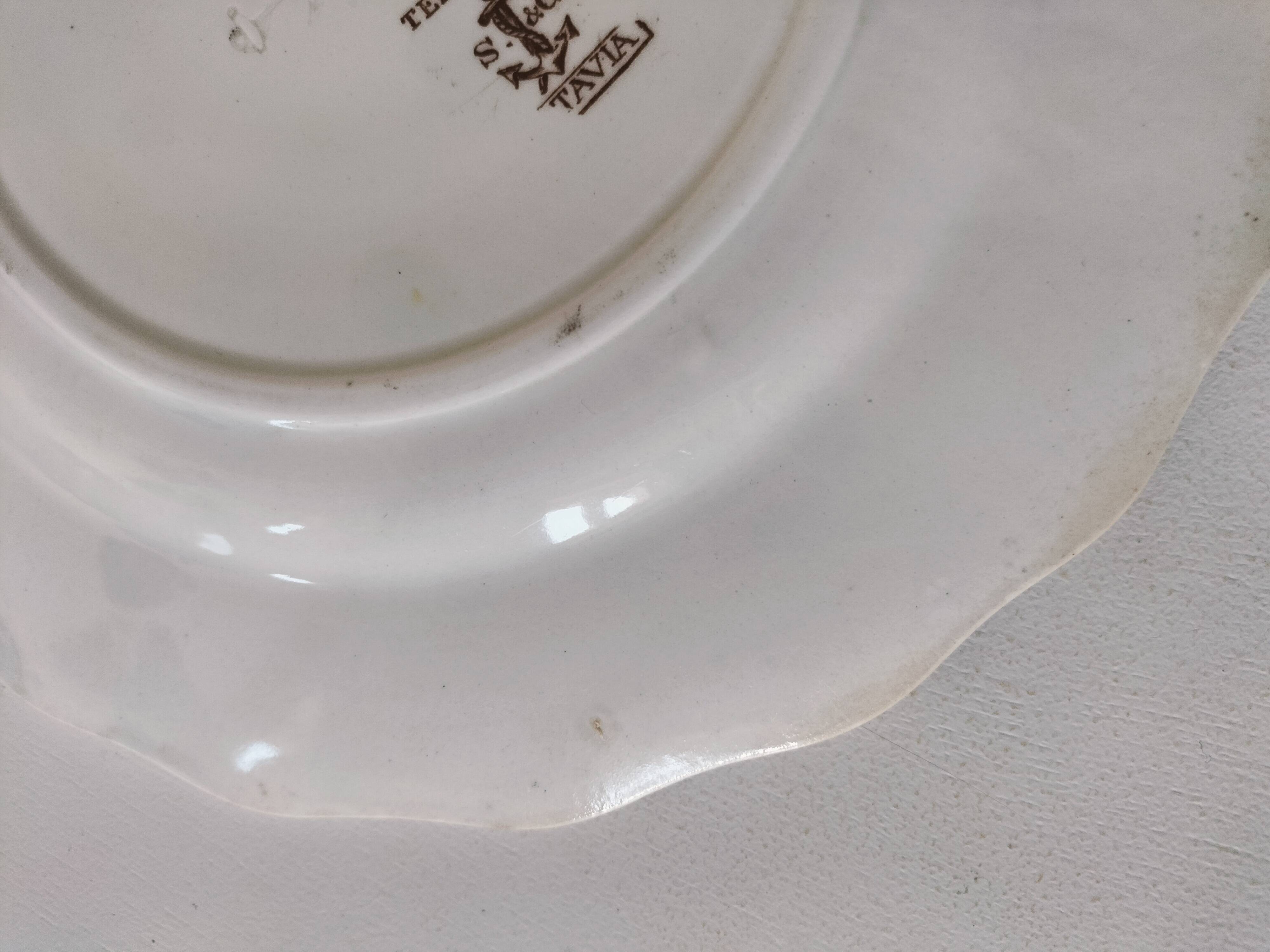 Sanejouand & Graves Clairefontaine plate, polychrome Tavia decoration